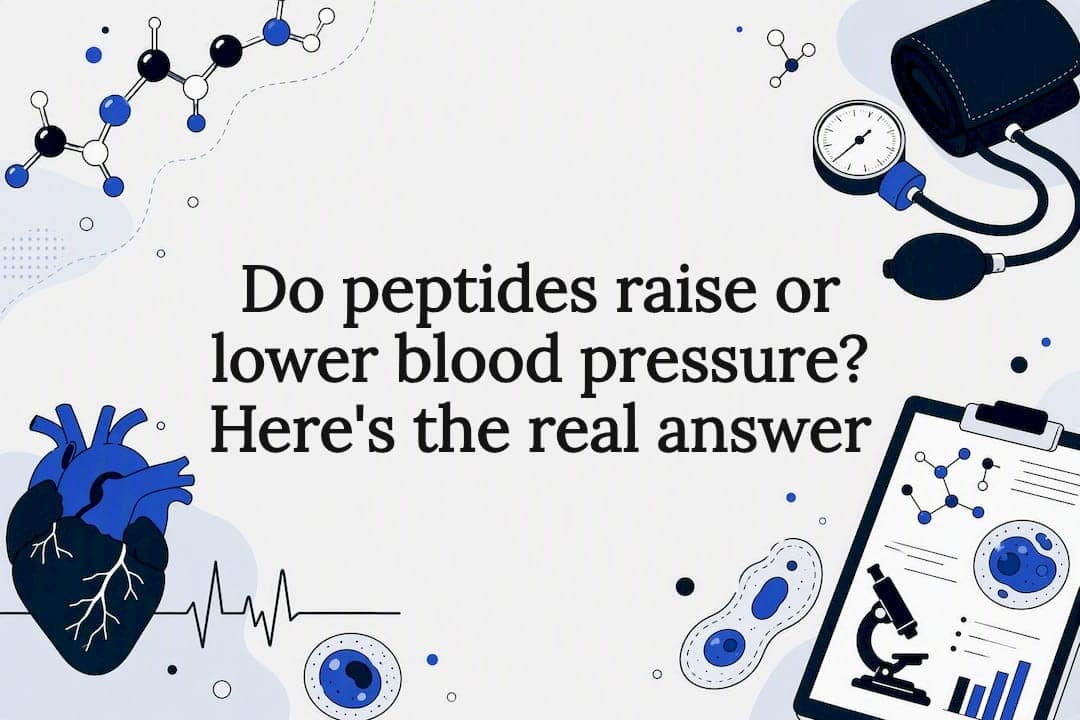 Decorative title card illustration related to peptides and blood pressure