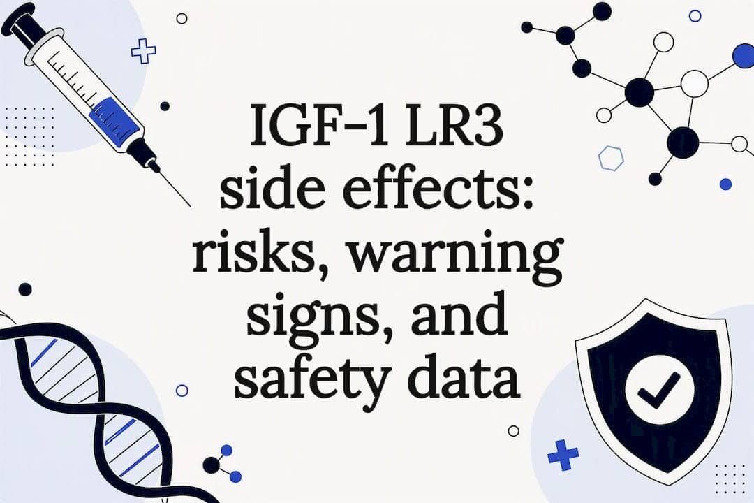 Decorative title card illustration for IGF-1 LR3 side effects article