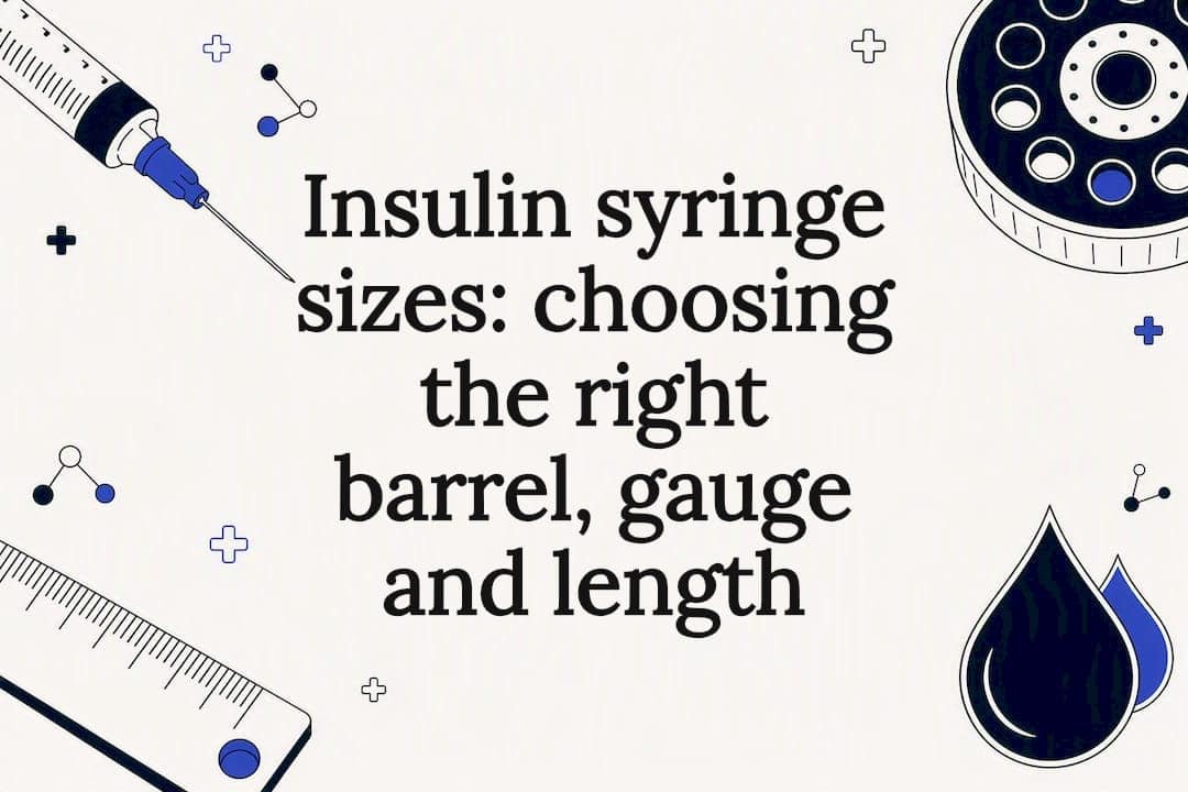 Decorative insulin syringe sizing title card