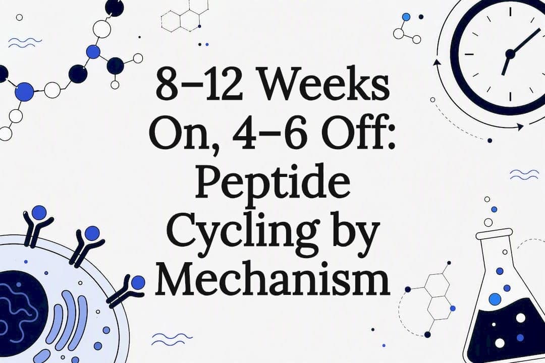 Decorative peptide cycling title card illustration