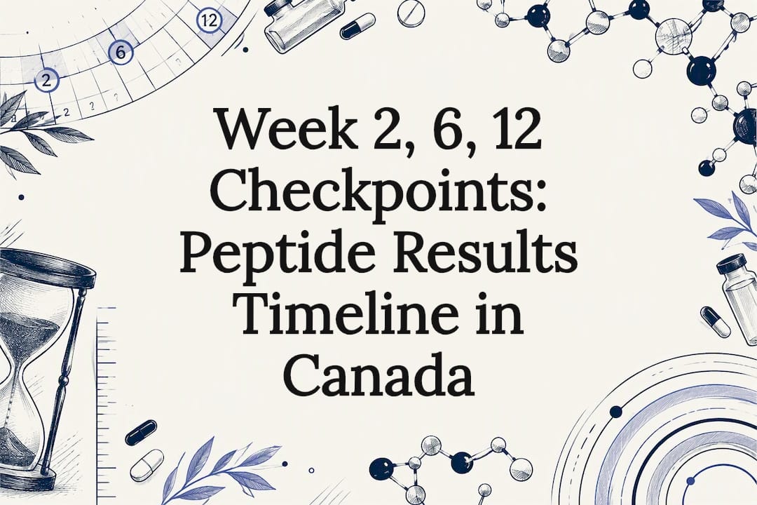 Decorative peptide results timeline title card