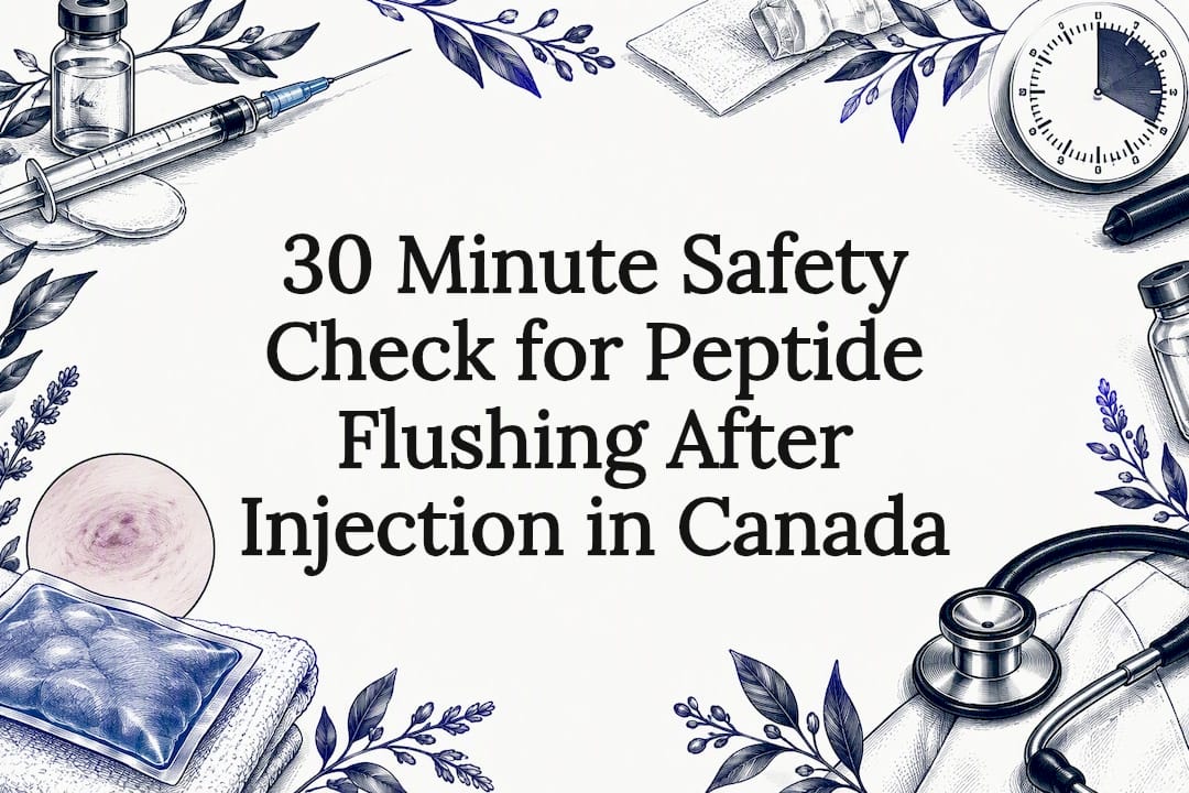 Decorative peptide injection safety title card
