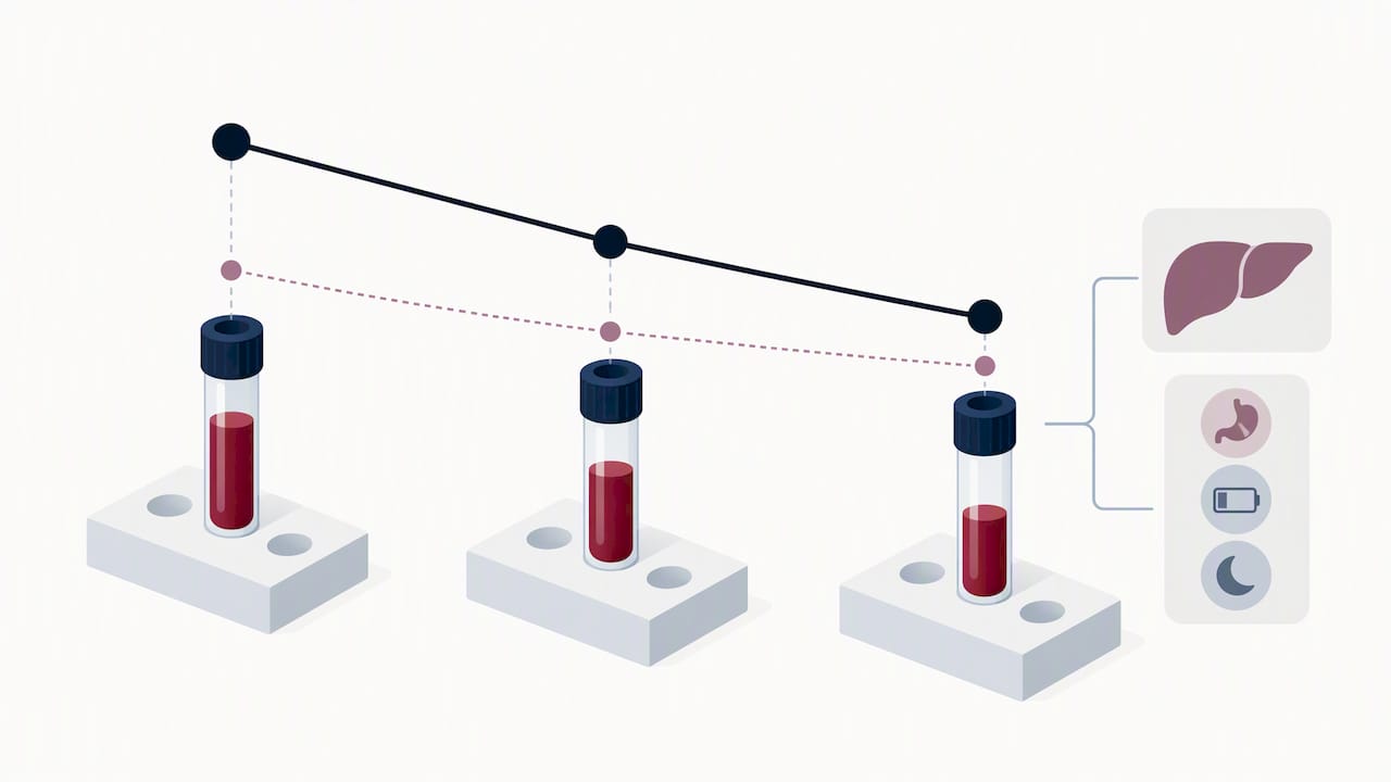Illustration of liver enzyme trends over time