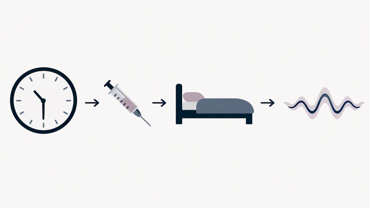 Injection timing before sleep shown simply