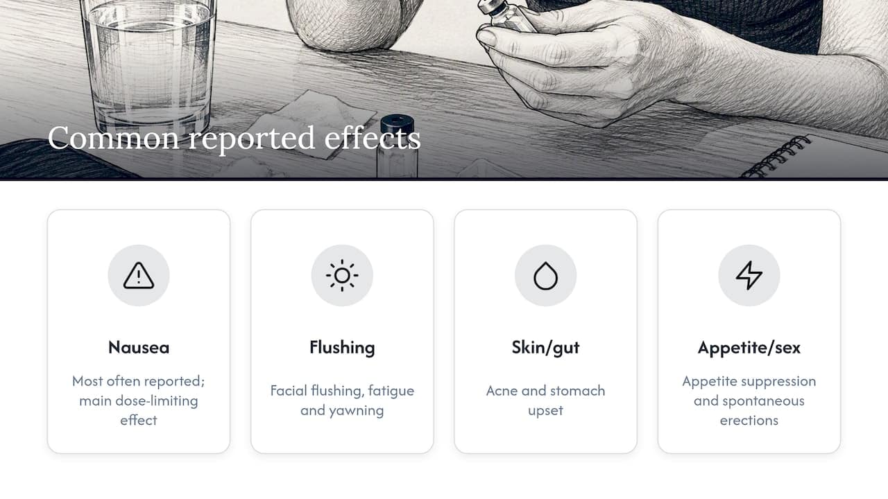 Commonly reported effects of melanotan