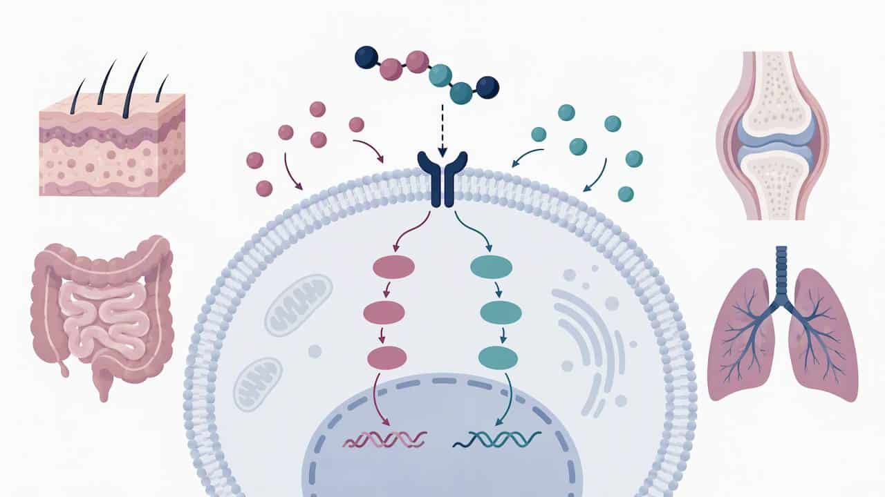 Illustration of proposed peptide immune signaling