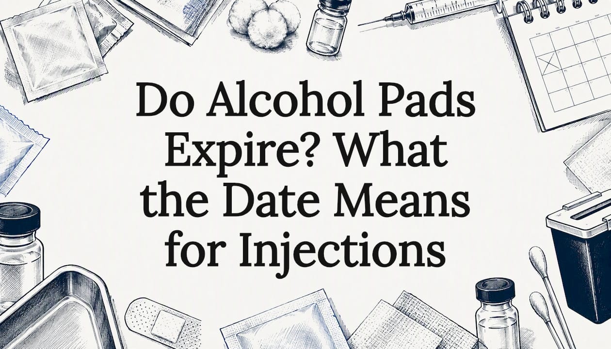 Sketch of an alcohol pad and syringe