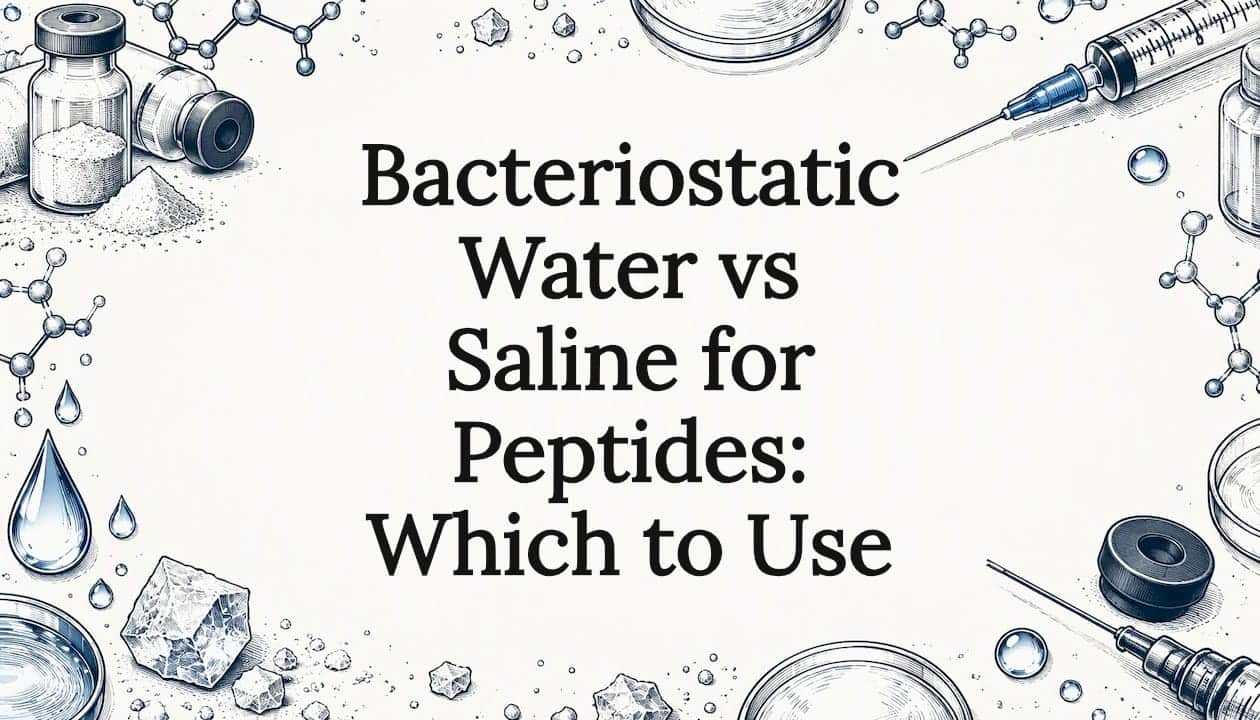 Sketch title card framing peptide diluent comparison